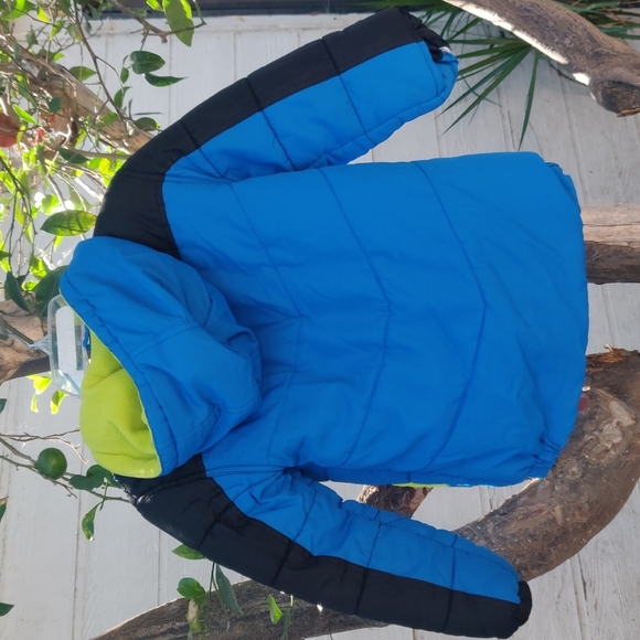 Kids Blue and Black Puffer Jacket - Picture 5 of 9